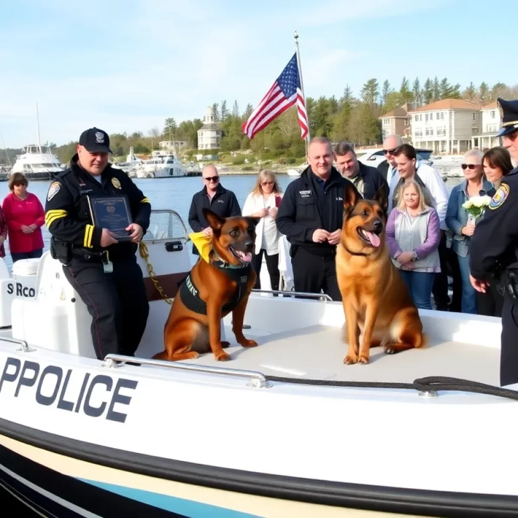 North Charleston Police Department's patrol boat dedicated to K9 Officer Mojo