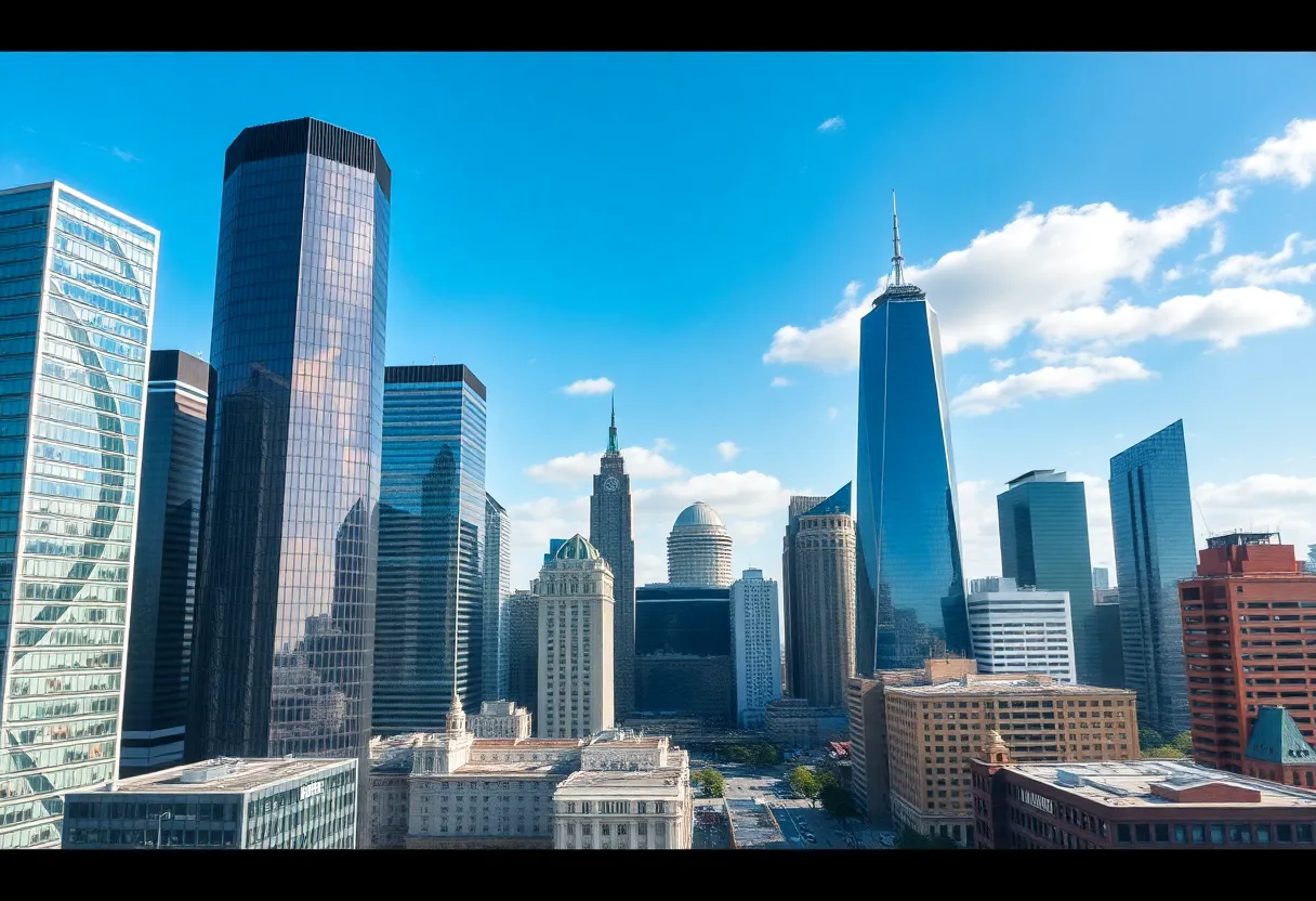 City skyline representing real estate market growth