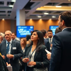 Image of a conference room filled with legal professionals discussing sports law topics