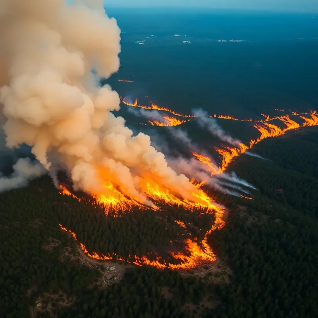 South Carolina Wildfires Aerial View