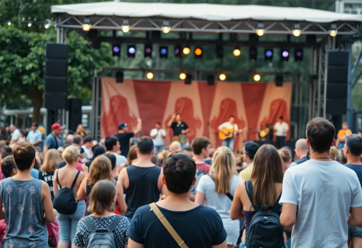 Crowd enjoying performances at Spoleto Festival USA