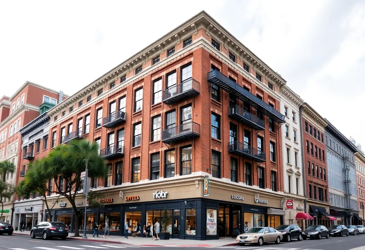 The 200 Meeting Street building in downtown Charleston with retail and office spaces.
