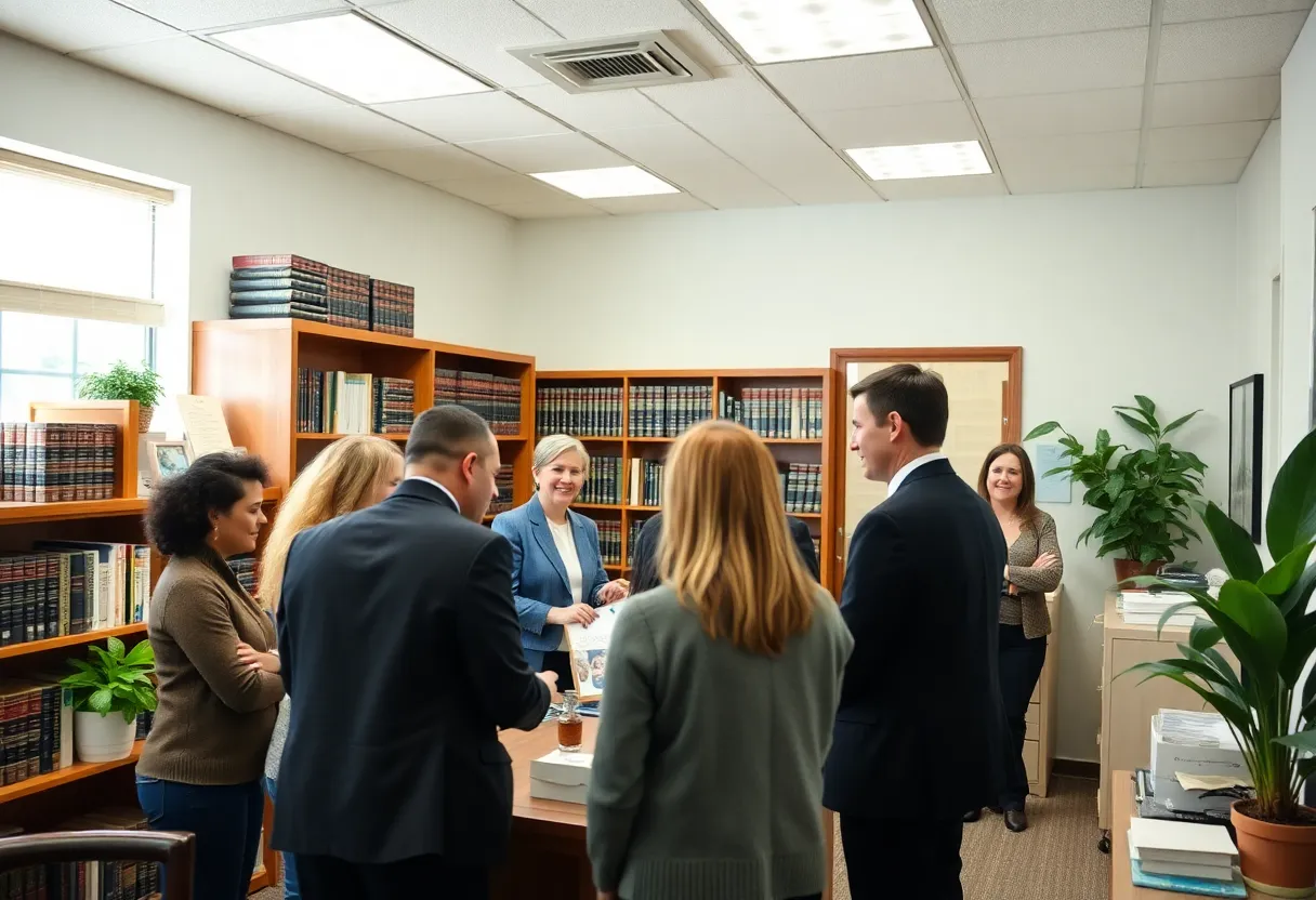 Interior of The Advocates of Idaho Law Firm showing staff assisting clients