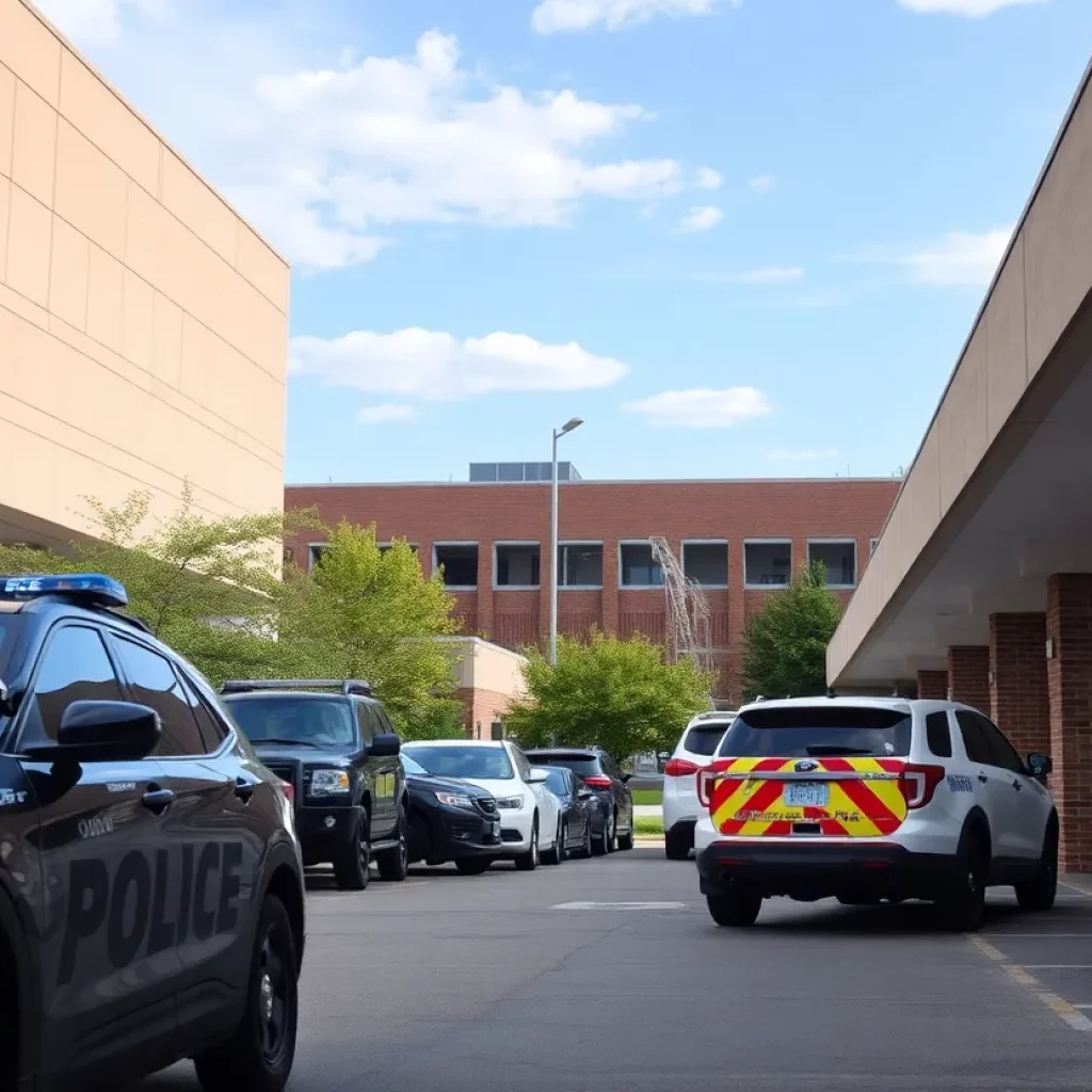 Police presence at a college parking garage related to weapon possession case