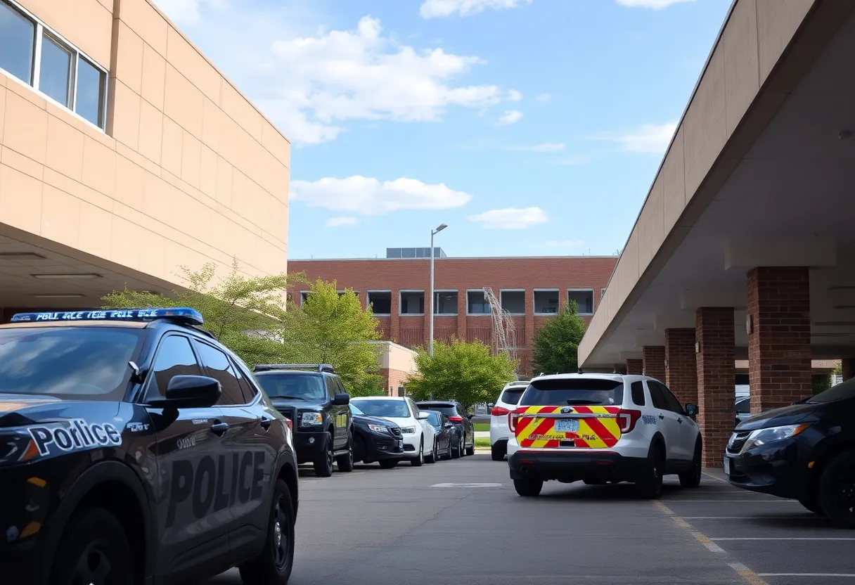 Police presence at a college parking garage related to weapon possession case