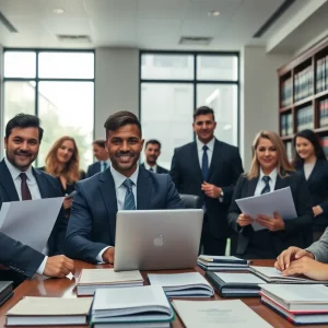 Interior of Andy Citrin Injury Attorneys office with lawyers focusing on client work.