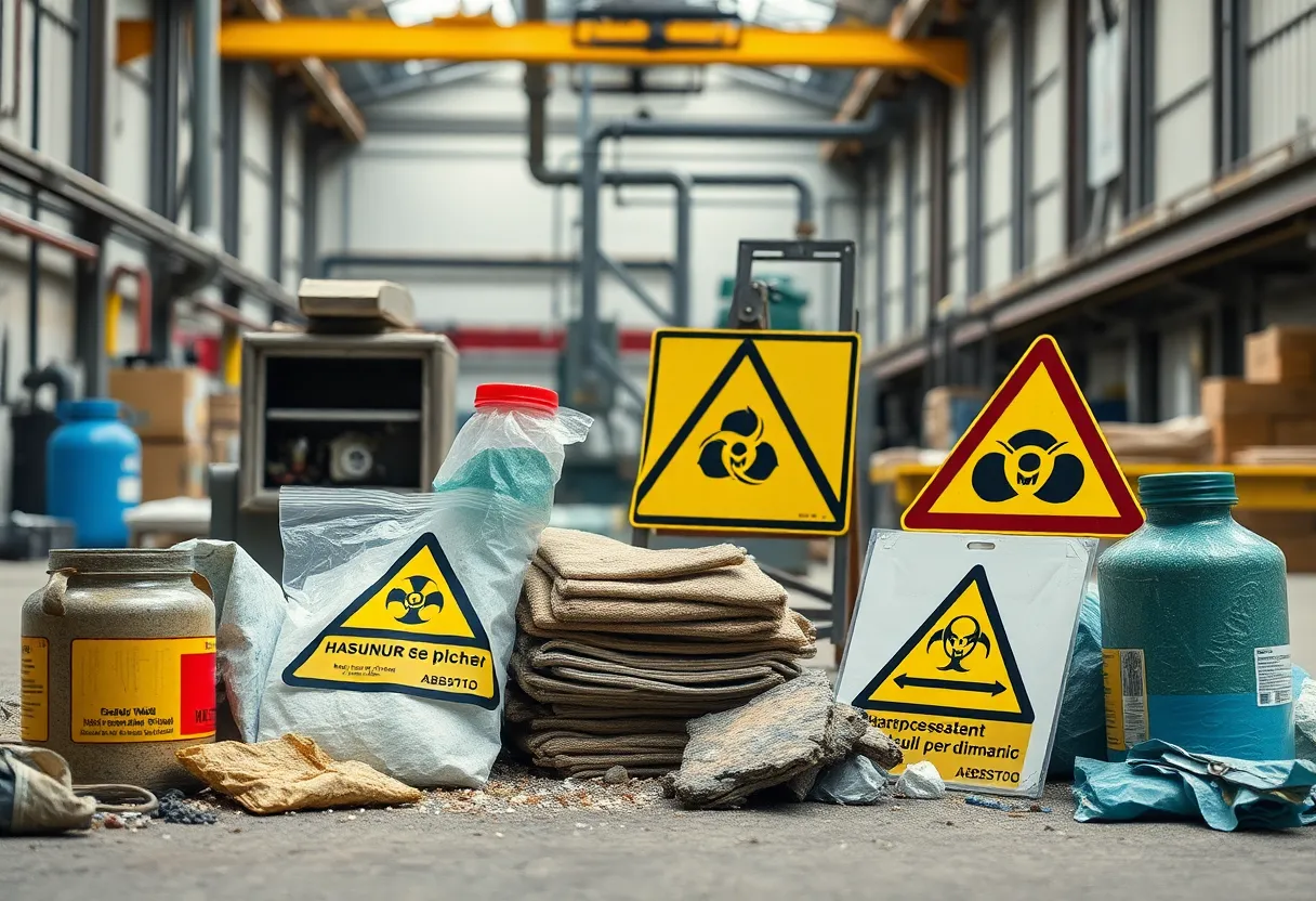 Illustration of hazards associated with asbestos exposure