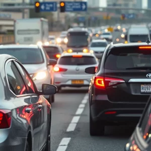 Busy Atlanta traffic illustrating car accidents