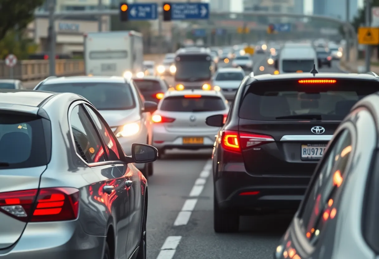 Busy Atlanta traffic illustrating car accidents