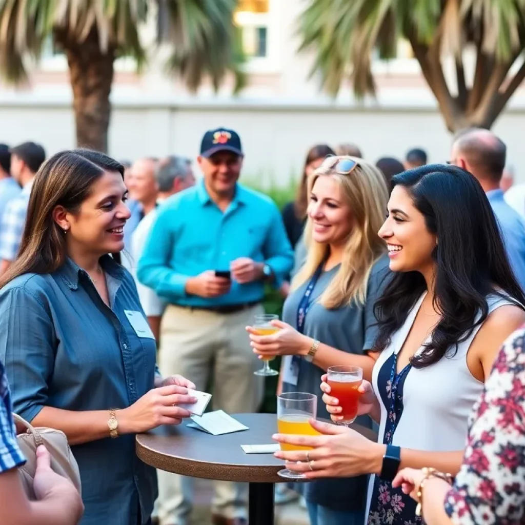 Participants mingling at the Charleston networking event