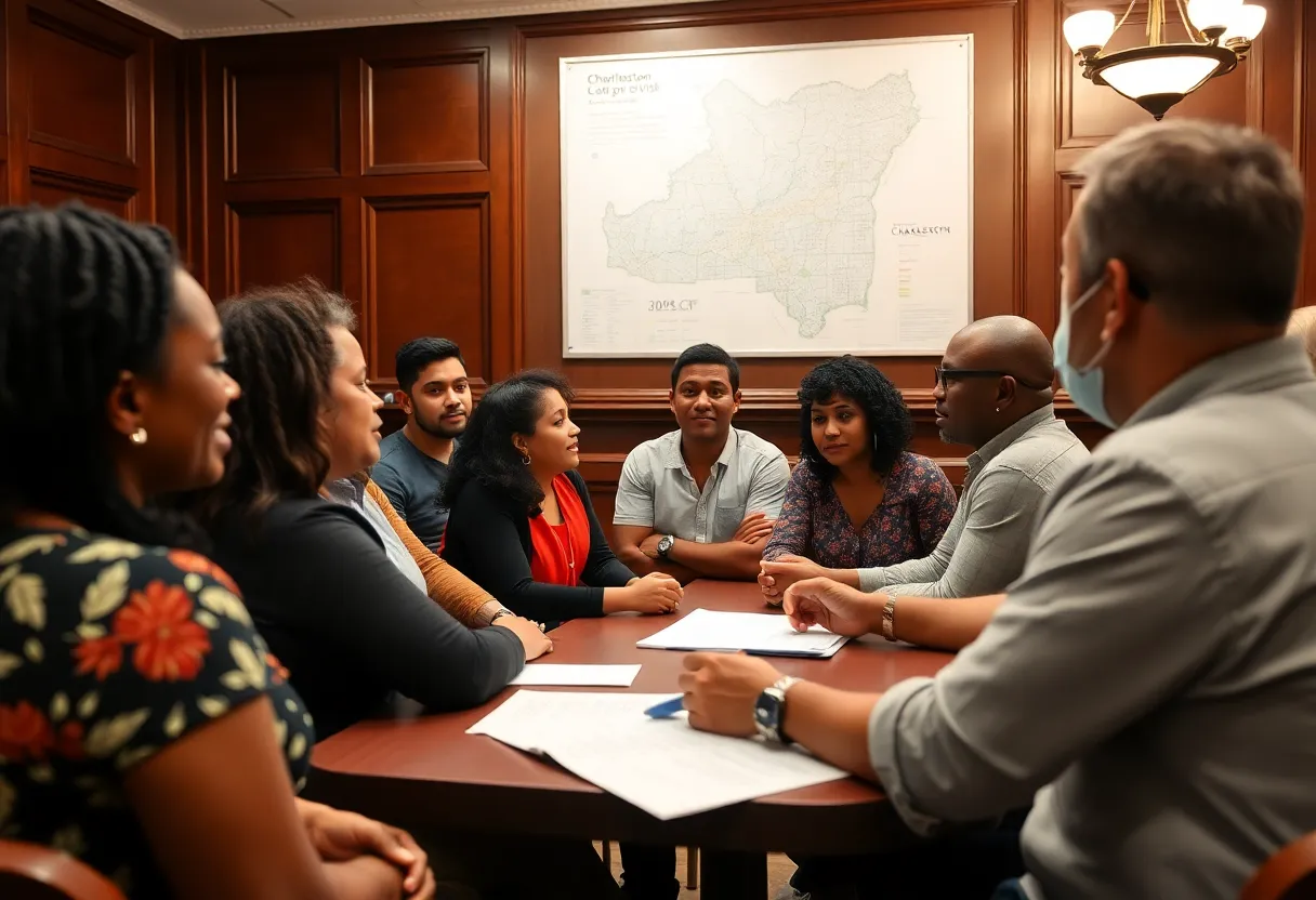Residents of Charleston engaging in city planning discussions