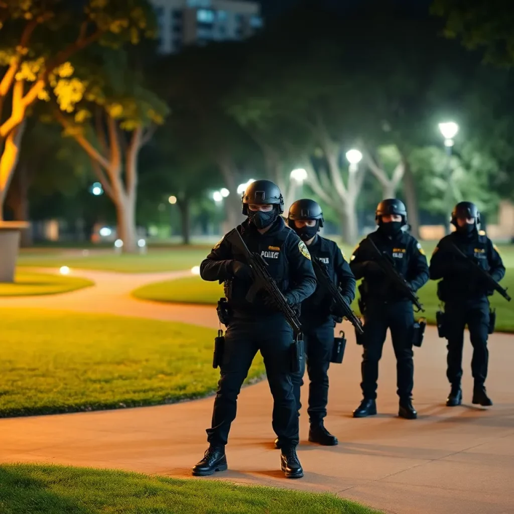 Law enforcement officers during a sting operation in Charleston County