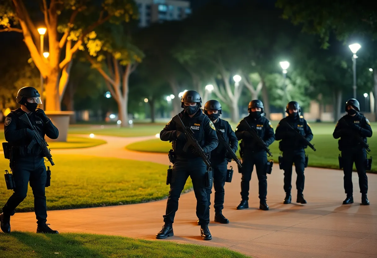 Law enforcement officers during a sting operation in Charleston County