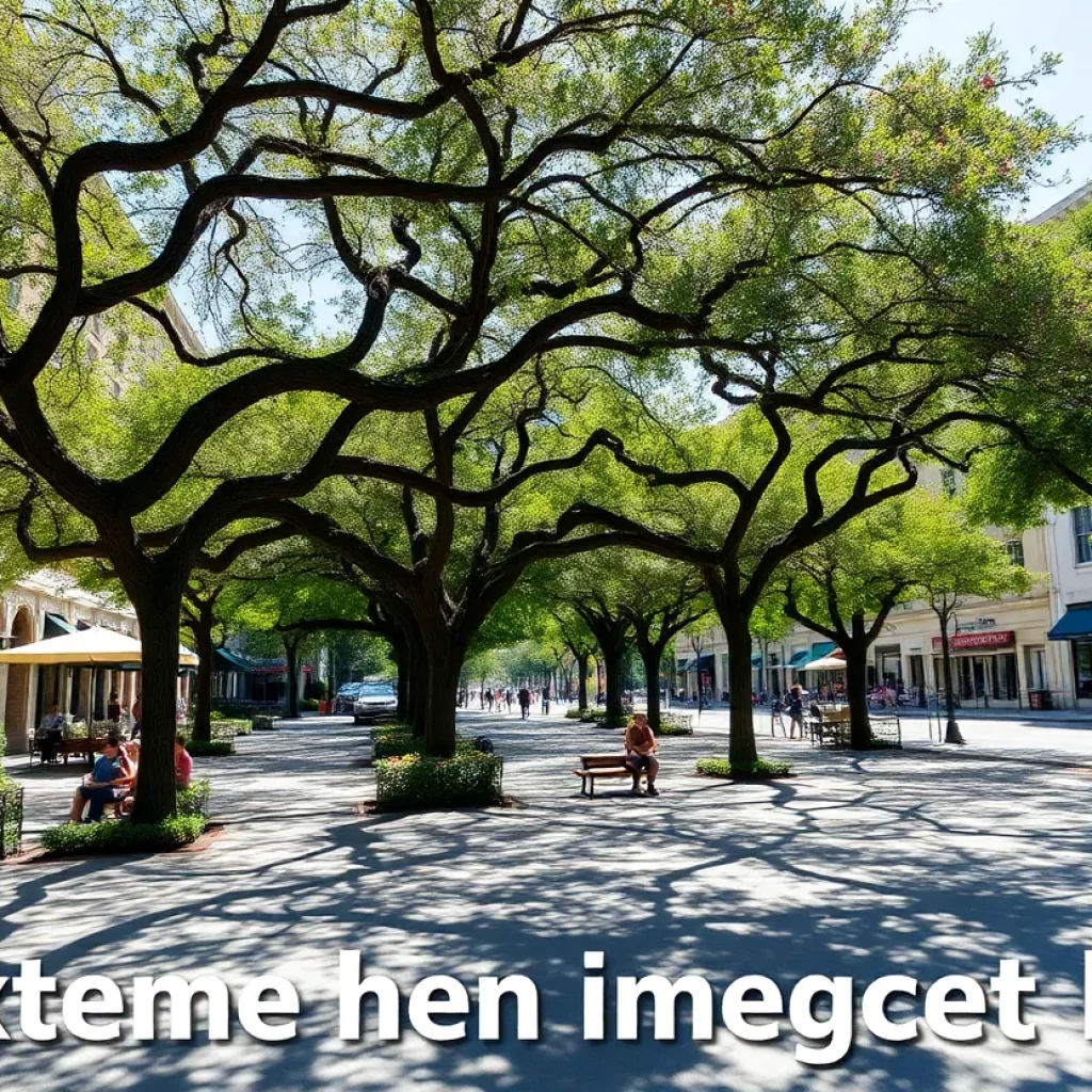 People enjoying a sunny day in Charleston under trees for shade