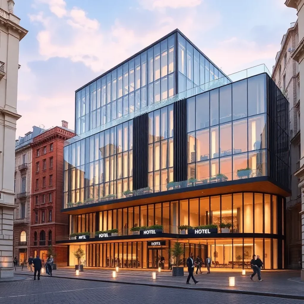 Architectural design of a proposed hotel in Charleston