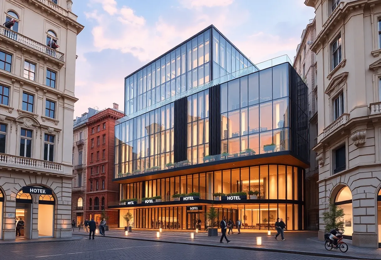 Architectural design of a proposed hotel in Charleston