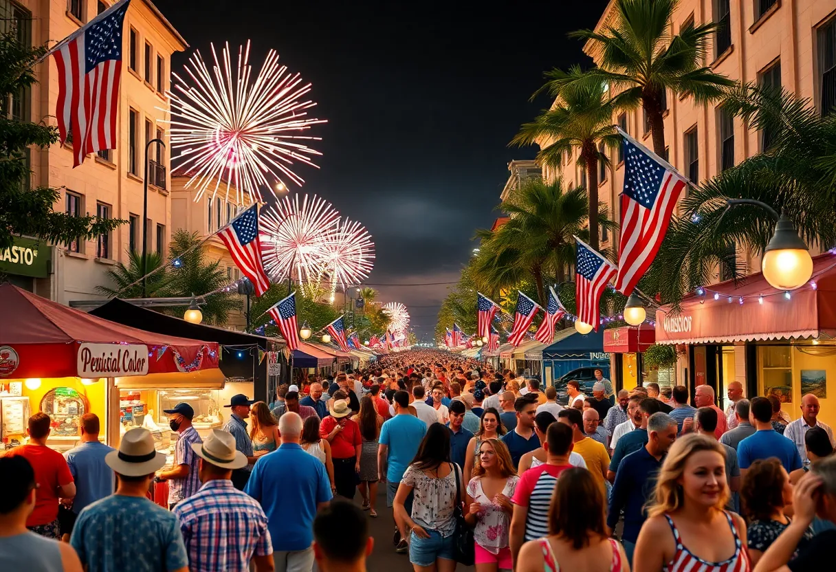 Crowd enjoying Independence Day festivities in Charleston