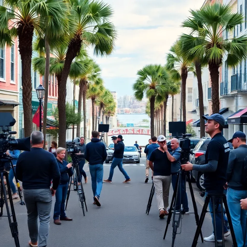 Production scene for Outer Banks in Charleston