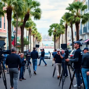 Production scene for Outer Banks in Charleston