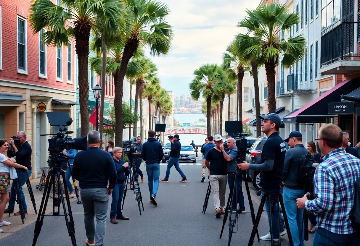 Production scene for Outer Banks in Charleston