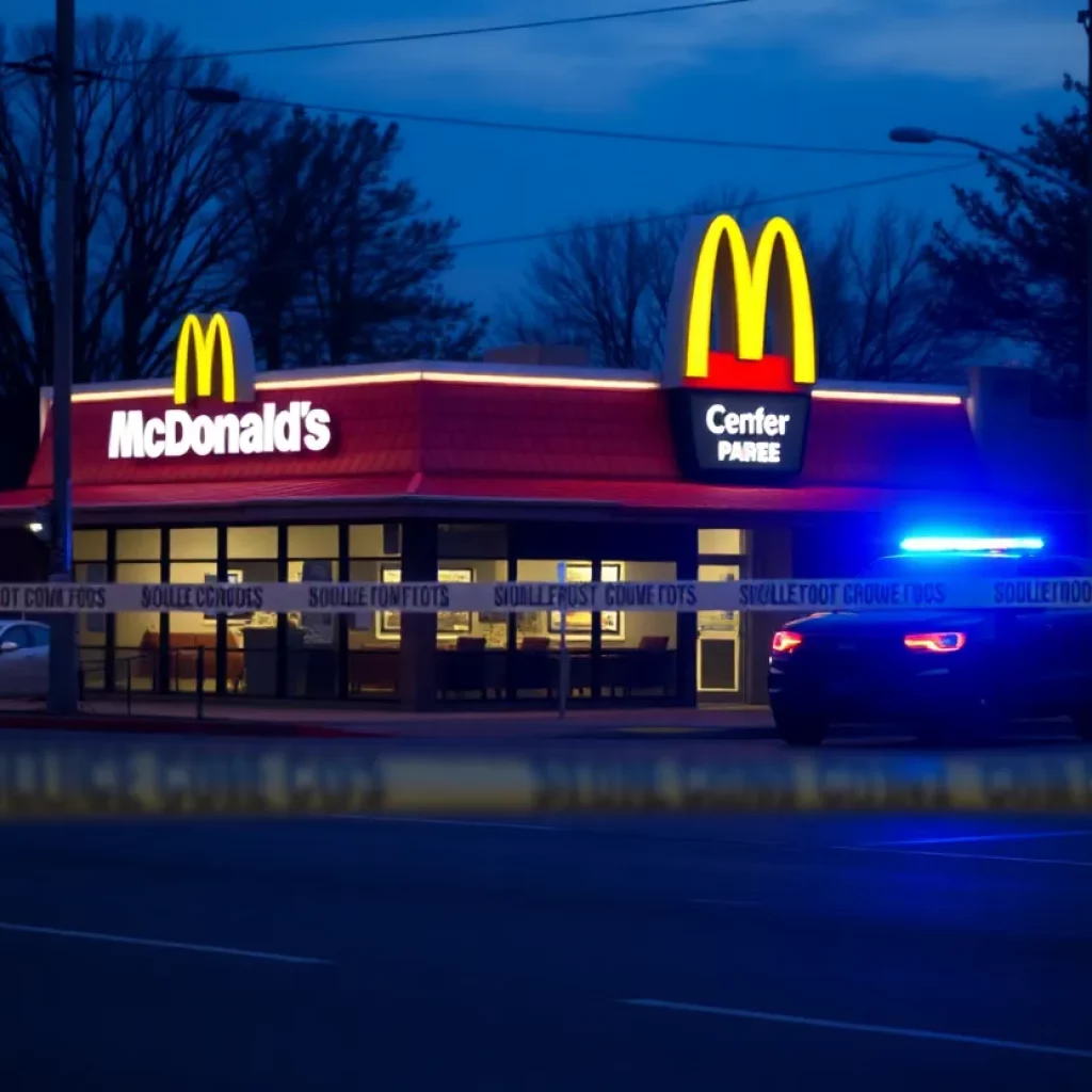 Scene outside McDonald's in Clovis with police investigation