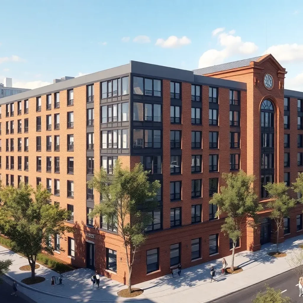 Architectural rendering of Coming Street Commons dormitory