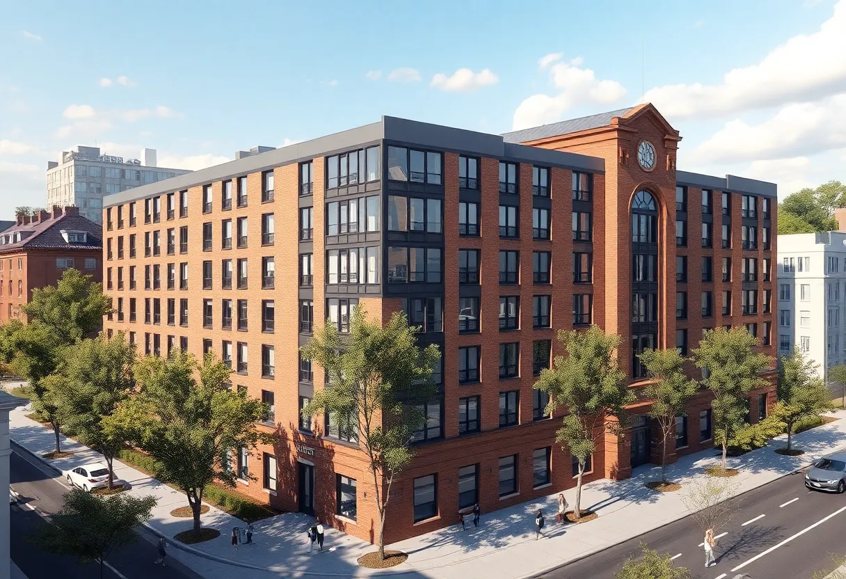 Architectural rendering of Coming Street Commons dormitory
