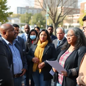 A community gathering discussing legal matters in Newport News