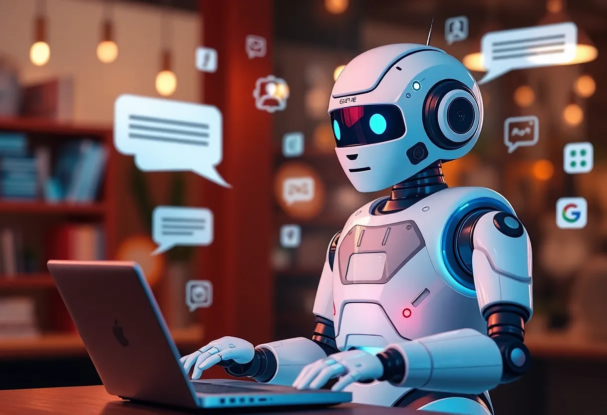 Chatbot providing customer support in digital marketing