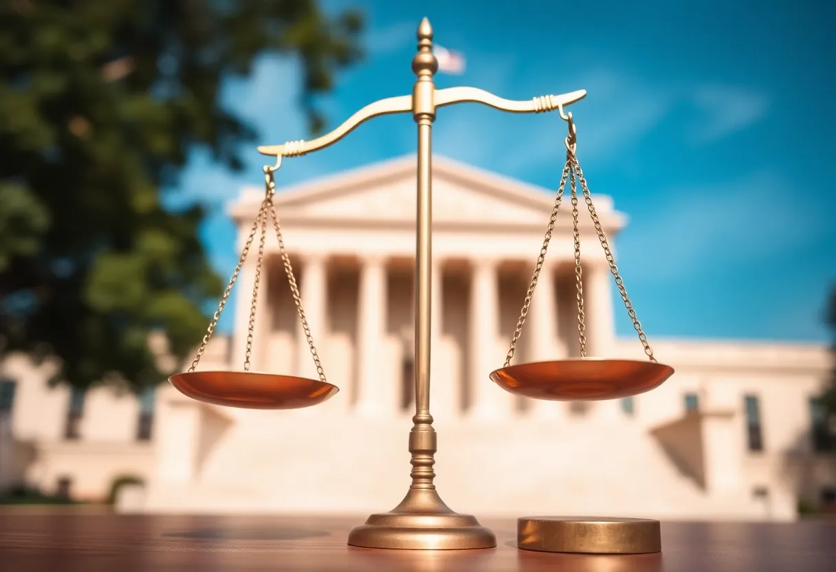 Abstract representation of justice within the legal system