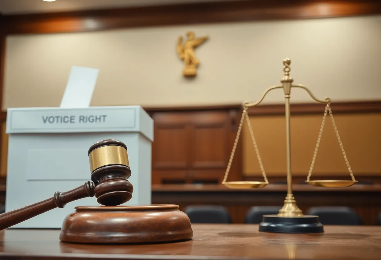 Symbolic image representing voting rights and legal changes