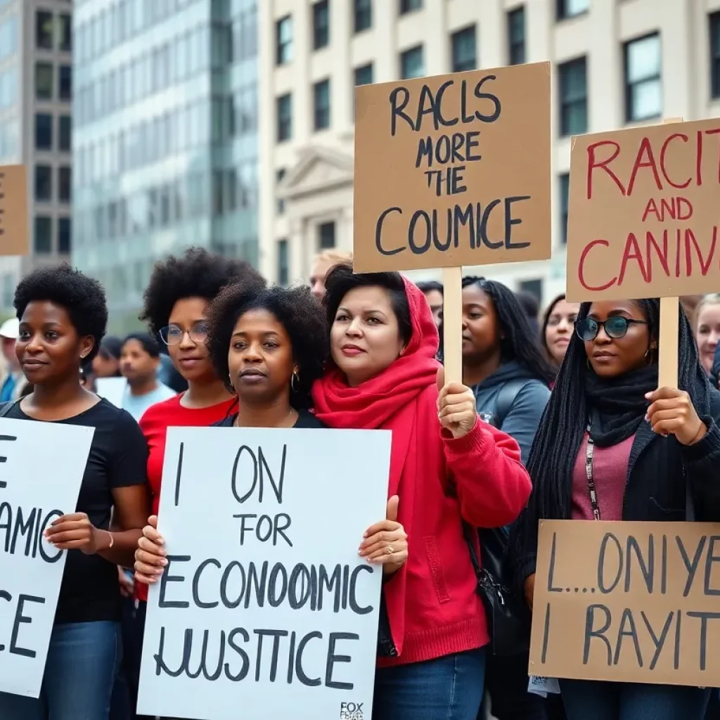 Diverse activists protesting against racism during Fasting Fridays