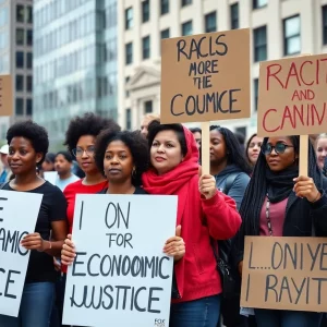 Diverse activists protesting against racism during Fasting Fridays