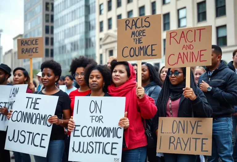 Diverse activists protesting against racism during Fasting Fridays