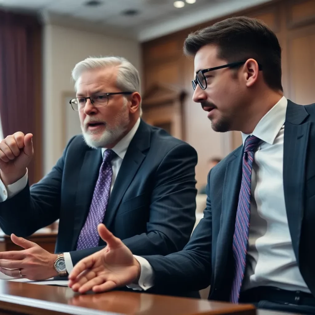 Father-son legal team during an asbestos case trial