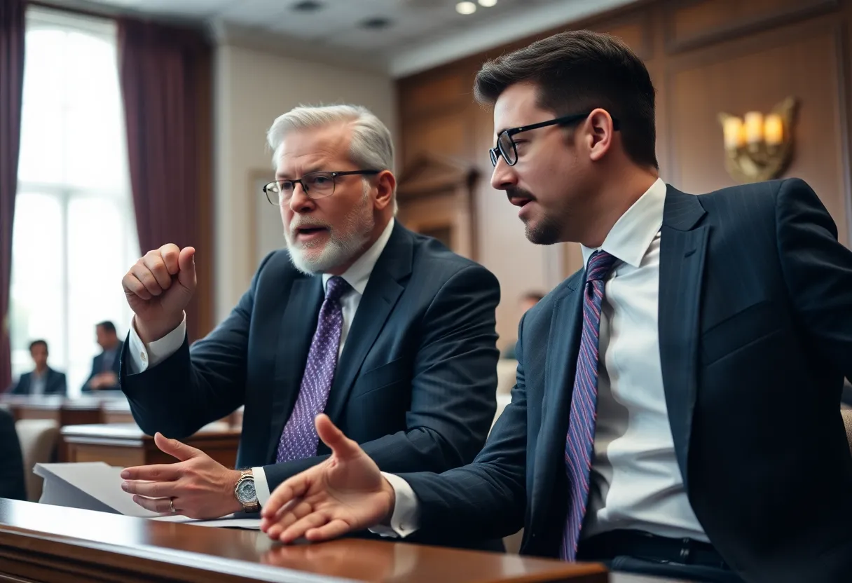 Father-son legal team during an asbestos case trial