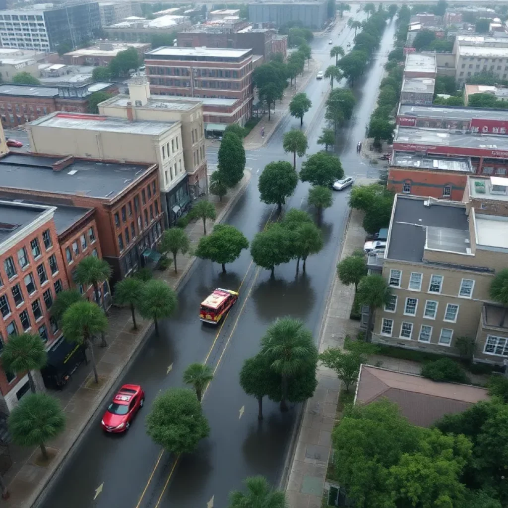 Charleston South Carolina flood damage caused by Tropical Storm Debby