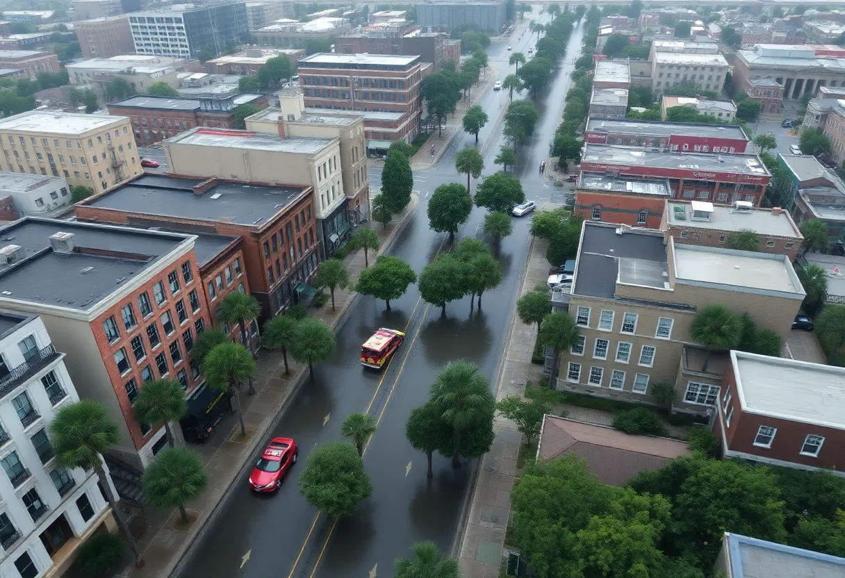 Charleston South Carolina flood damage caused by Tropical Storm Debby