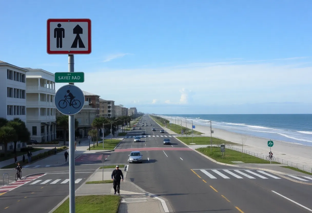 Traffic and pedestrian safety improvements at Folly Beach