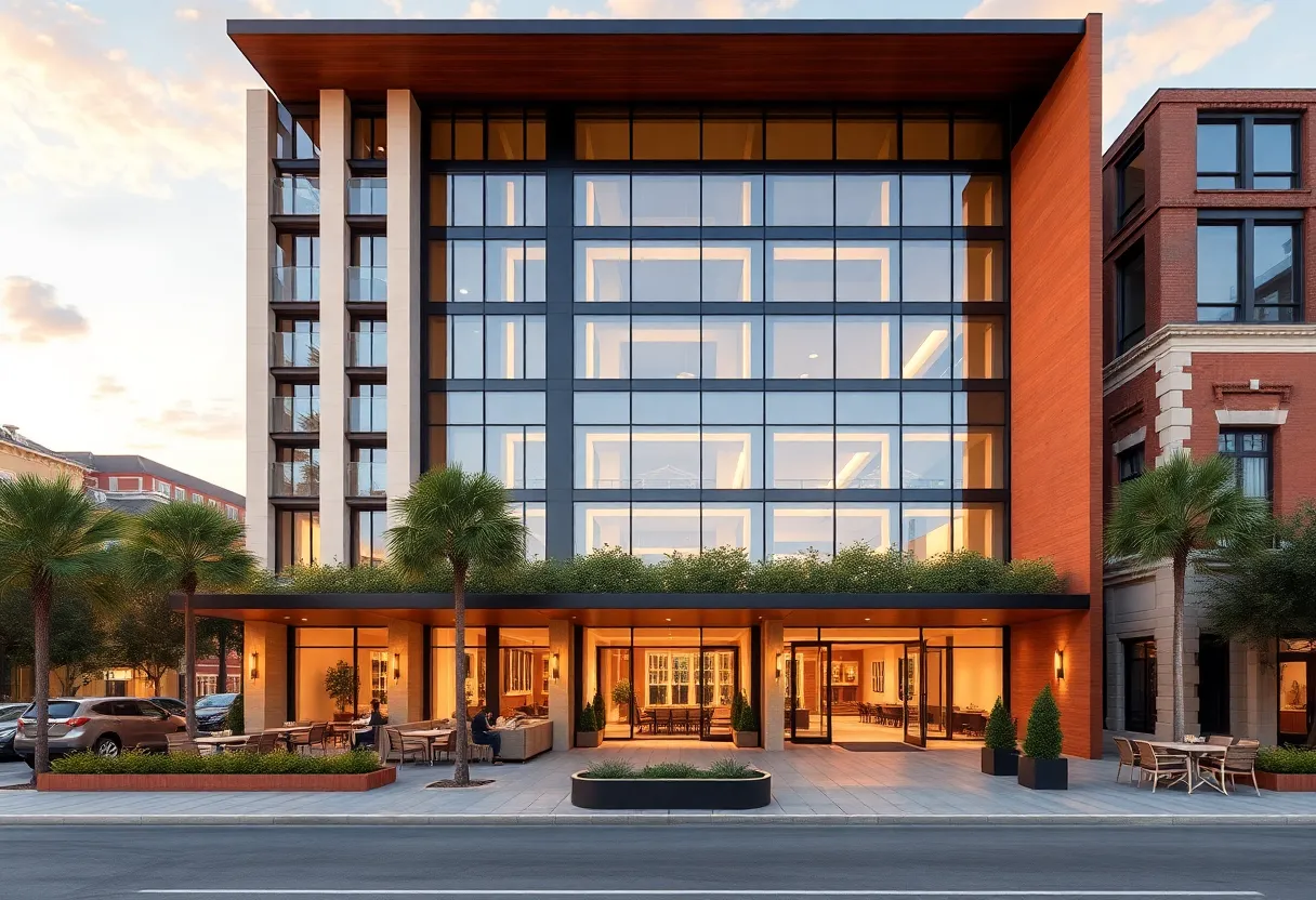 Rendering of the future Four Seasons Hotel in Charleston