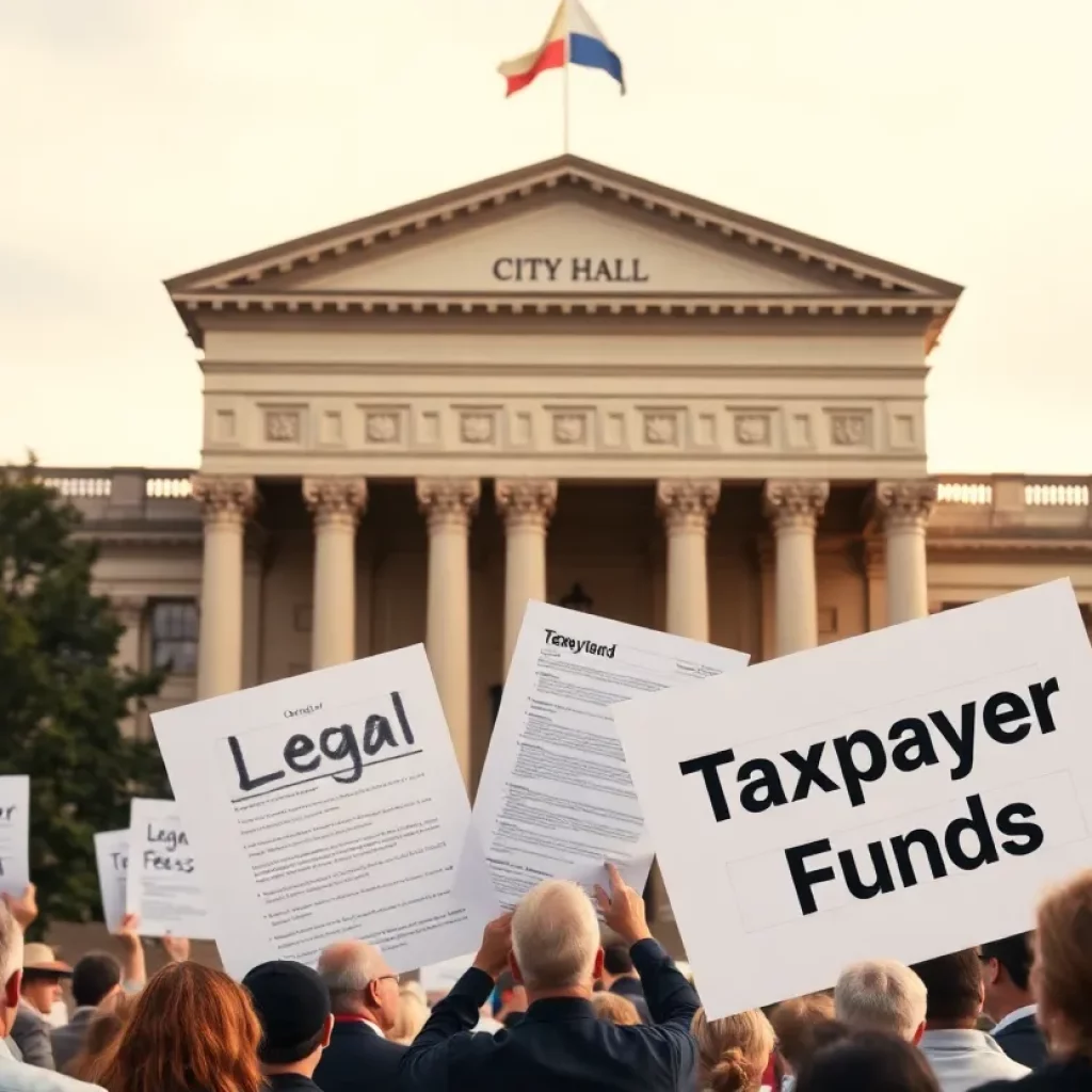 A city hall building representing government accountability with paperwork around it.