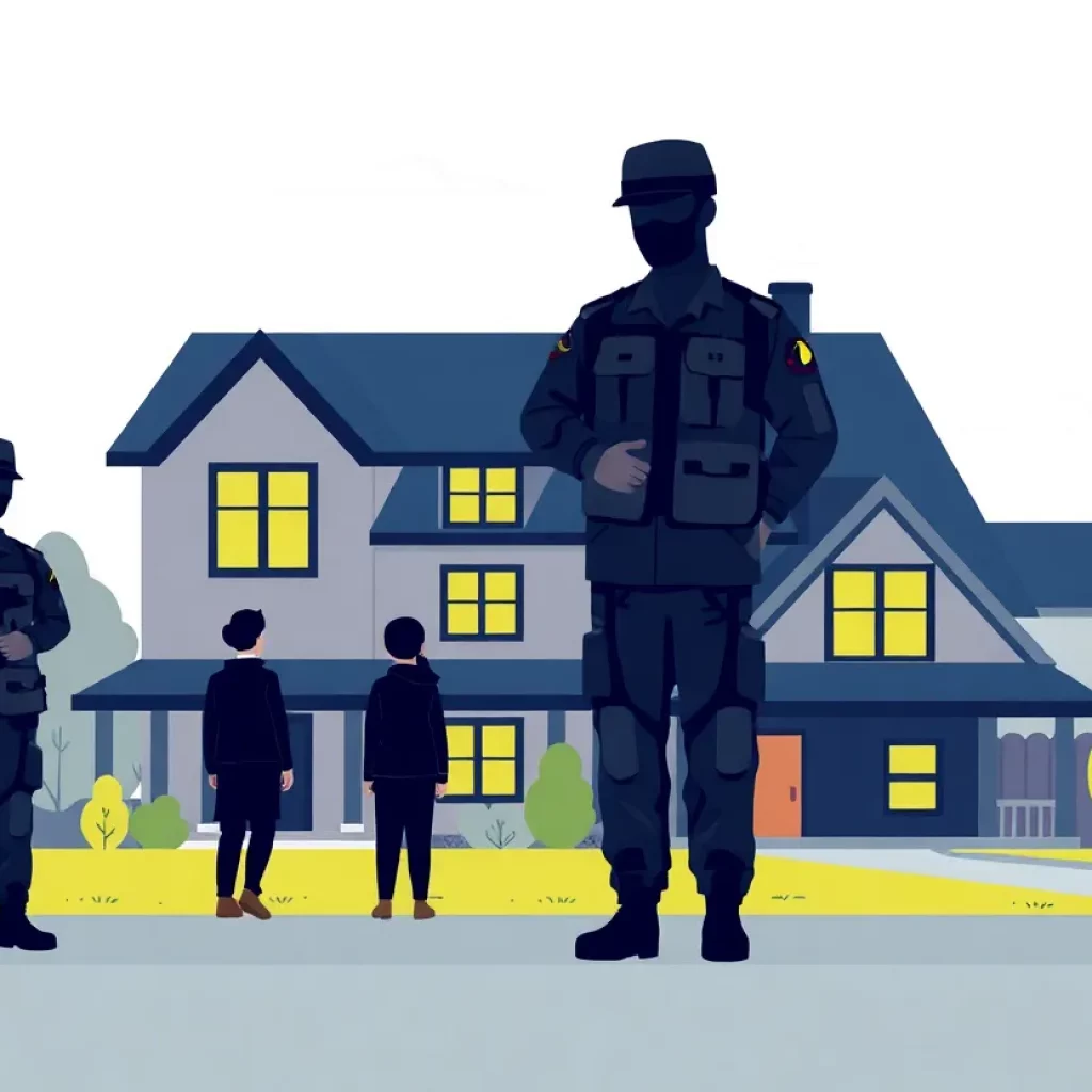 Illustration of military servicemembers discussing housing issues