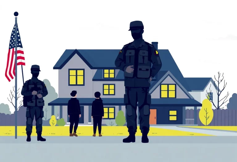 Illustration of military servicemembers discussing housing issues