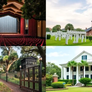 A variety of hidden attractions in Charleston including Dock Street Theatre and Magnolia Cemetery.
