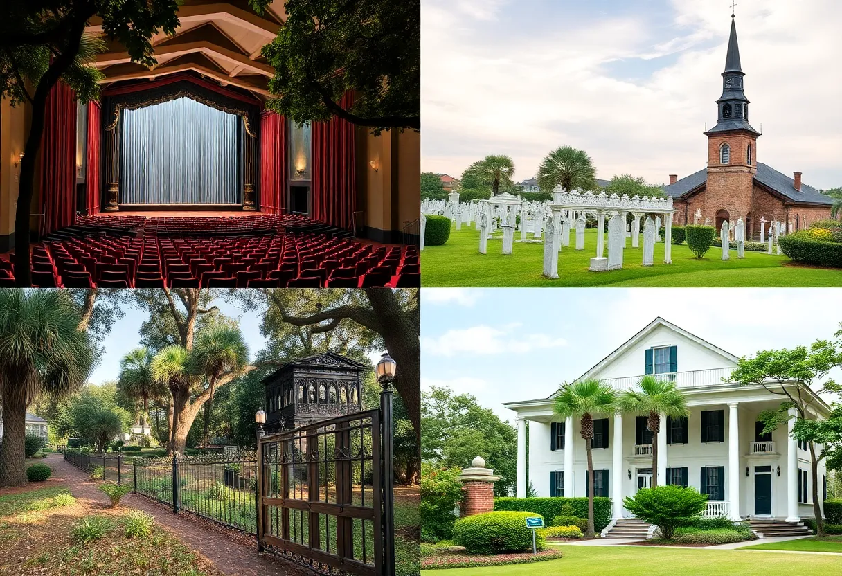 A variety of hidden attractions in Charleston including Dock Street Theatre and Magnolia Cemetery.