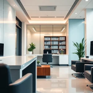 Modern law firm office designed for innovative legal services