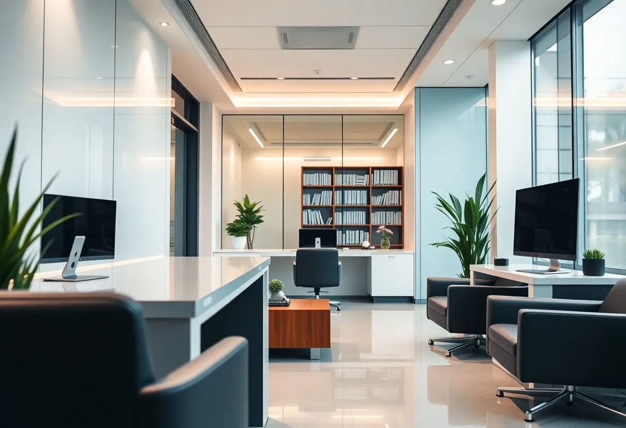 Modern law firm office designed for innovative legal services