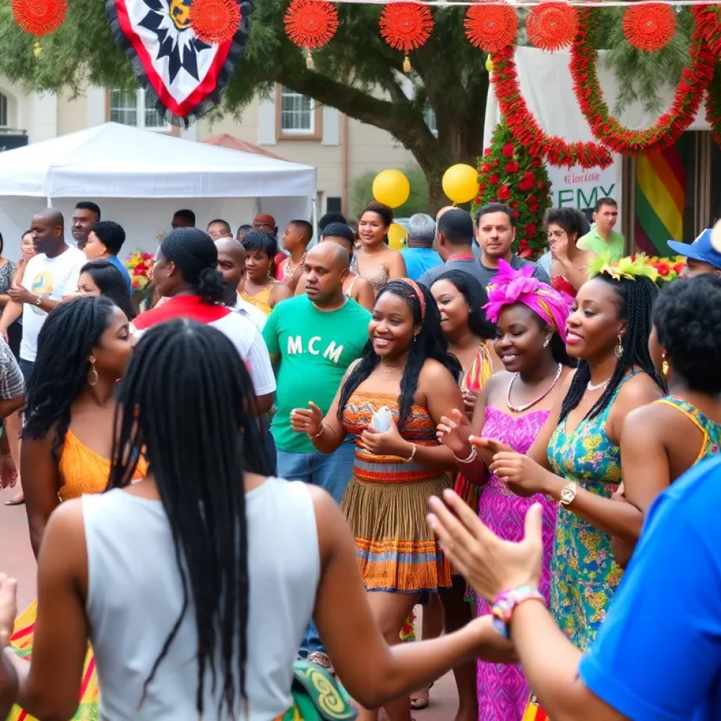 Community members enjoying Juneteenth celebrations in Charleston