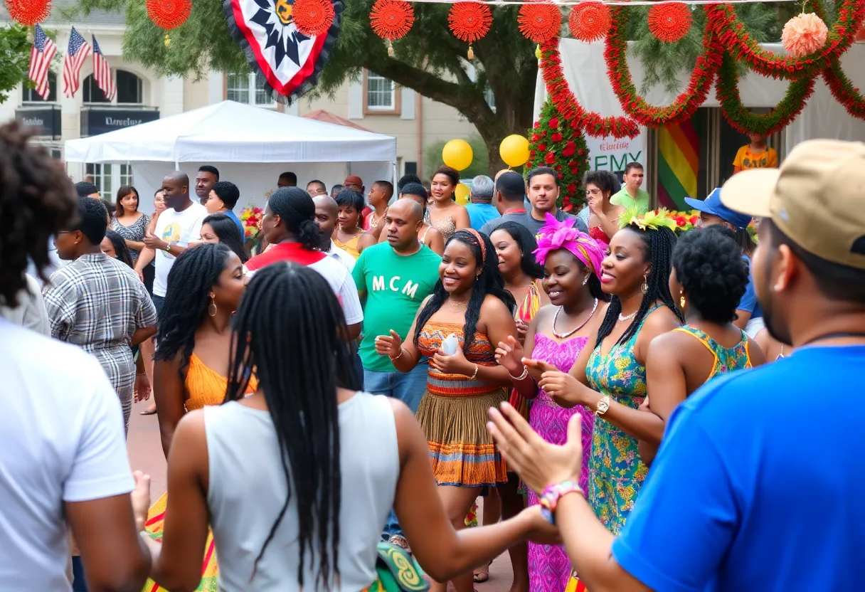 Community members enjoying Juneteenth celebrations in Charleston