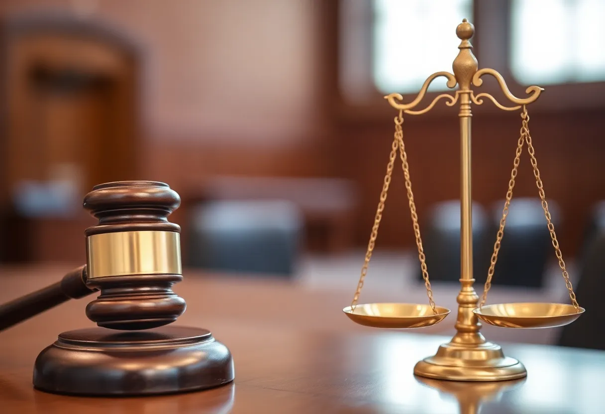 Gavel and scales of justice symbolizing legal decisions